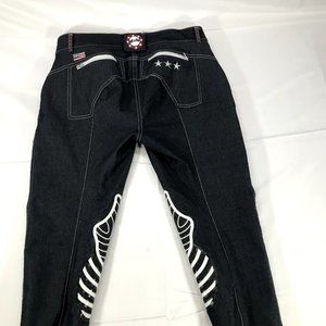 Equine Couture Breeches Stars & Stripes Denim Navy Blue Riding Pants 32